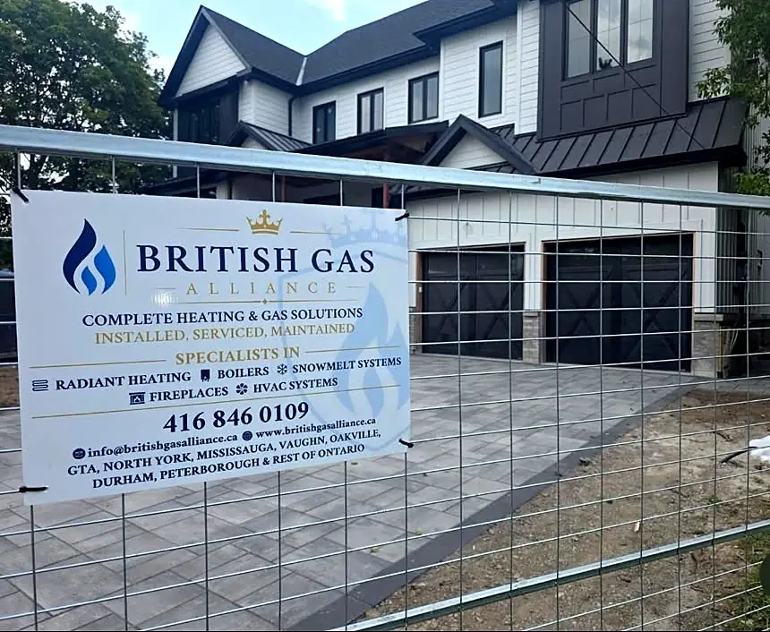 British Gas Alliance sign on a residential job site